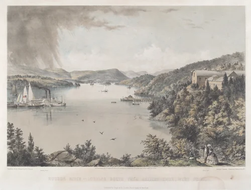 Hudson River Portfolio: Looking South from Battery Knox, West Point by Charles Parsons, print, 1859