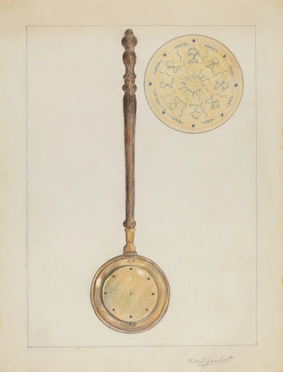 Warming Pan by Karl Joubert, index of american design, 1935-1942