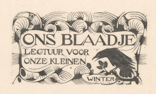 Titelvignet voor Ons Blaadje by Karel Petrus Cornelis de Bazel, print, 1896