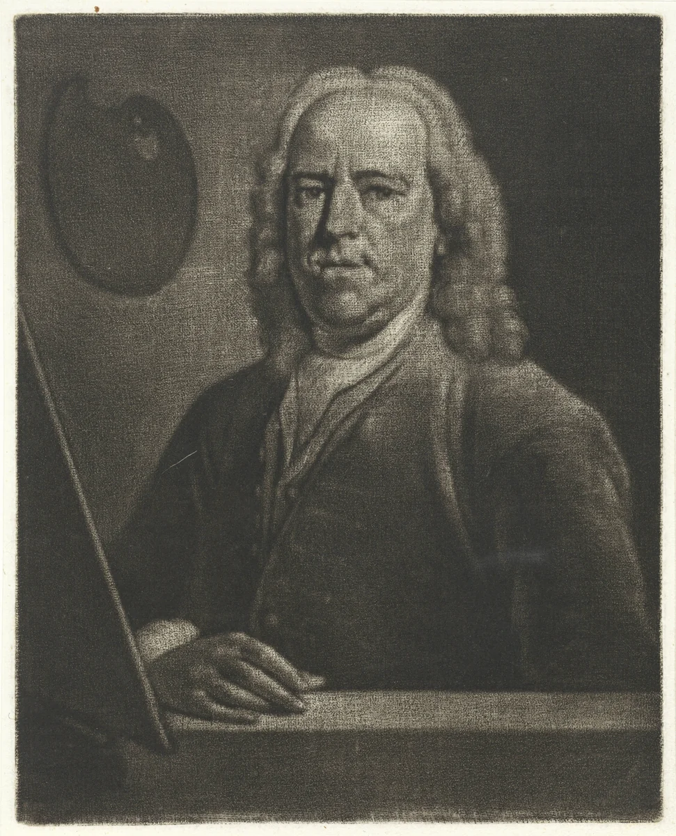 Portret van Gerard Hoet by Aert Schouman, print, 1768-1792