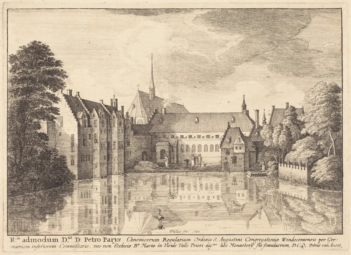 Groenendael Abbey by Wenceslaus Hollar, print, 1647