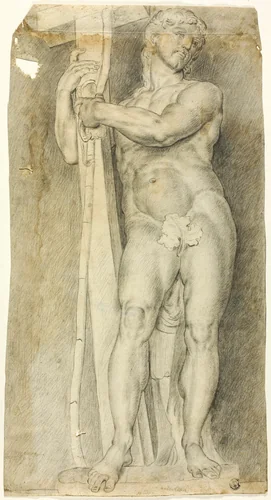 The Risen Christ by Michelangelo Buonarroti, drawing, 1700-1899