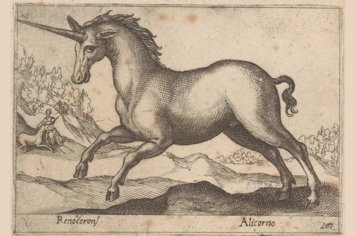 Eenhoorn by Antonio Tempesta, print, 1565-1630