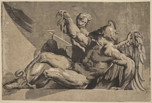 Saturn by Giuseppe Nicolo Vicentino
Giovanni Antonio Pordenone, print, 1525-1530
