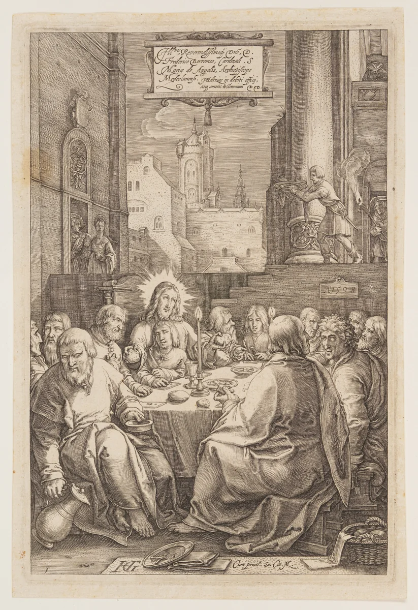The Last Supper, from The Passion by Hendrick Goltzius, print, 1598