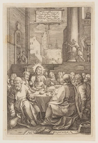 The Last Supper, from The Passion by Hendrick Goltzius, print, 1598