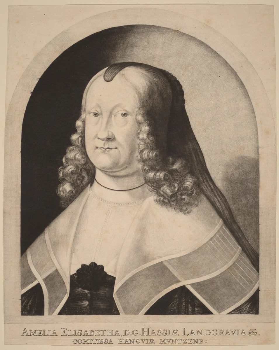 Amelia Elizabeth, Countess of Hesse by Ludwig von Siegen, print, 1642
