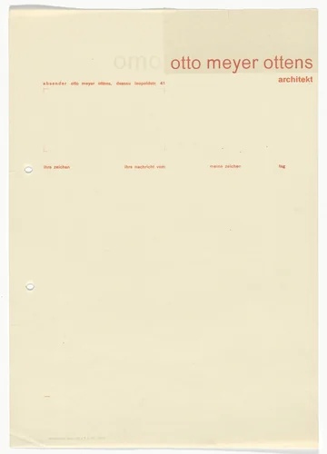 Otto Meyer Ottens letterhead by Herbert Bayer, design, 1920