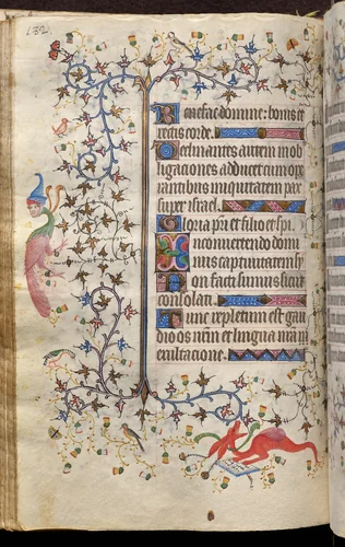 Hours of Charles the Noble, King of Navarre (1361-1425): fol. 91v, Text by Master of the Brussels Initials and Associates, book, 1400-1410