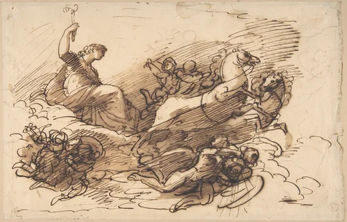 Aurora Riding in Her Chariot by Andrea Appiani, drawing, 1754-1817