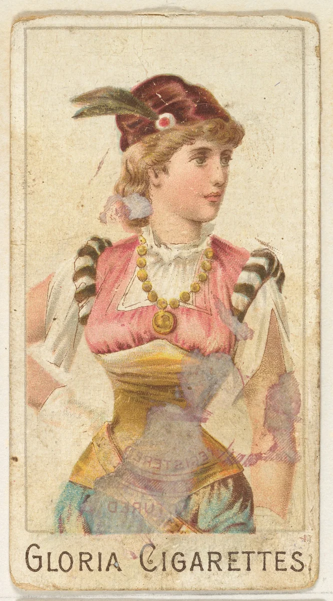 From the series "Sports Girls" (C190), issued by the American Cigarette Company, Ltd., Montreal, to promote Gloria Cigarettes by American Cigarette Company, Ltd., print, 1885-1895