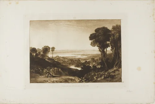 Junction of Severn and Wye, plate 28 from Liber Studiorum by Joseph Mallord William Turner, print, 1811