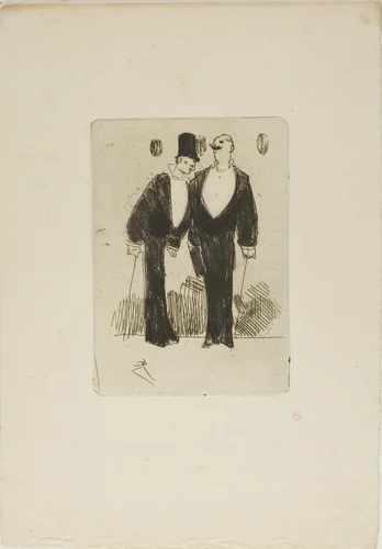 The Two Dandies by Jean-Louis Forain, print, 1876