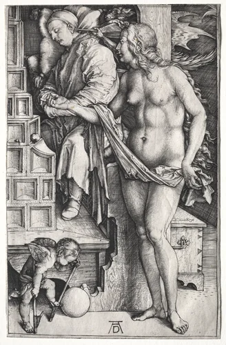 The Dream of the Doctor by Albrecht Dürer, print, 1495-1505
