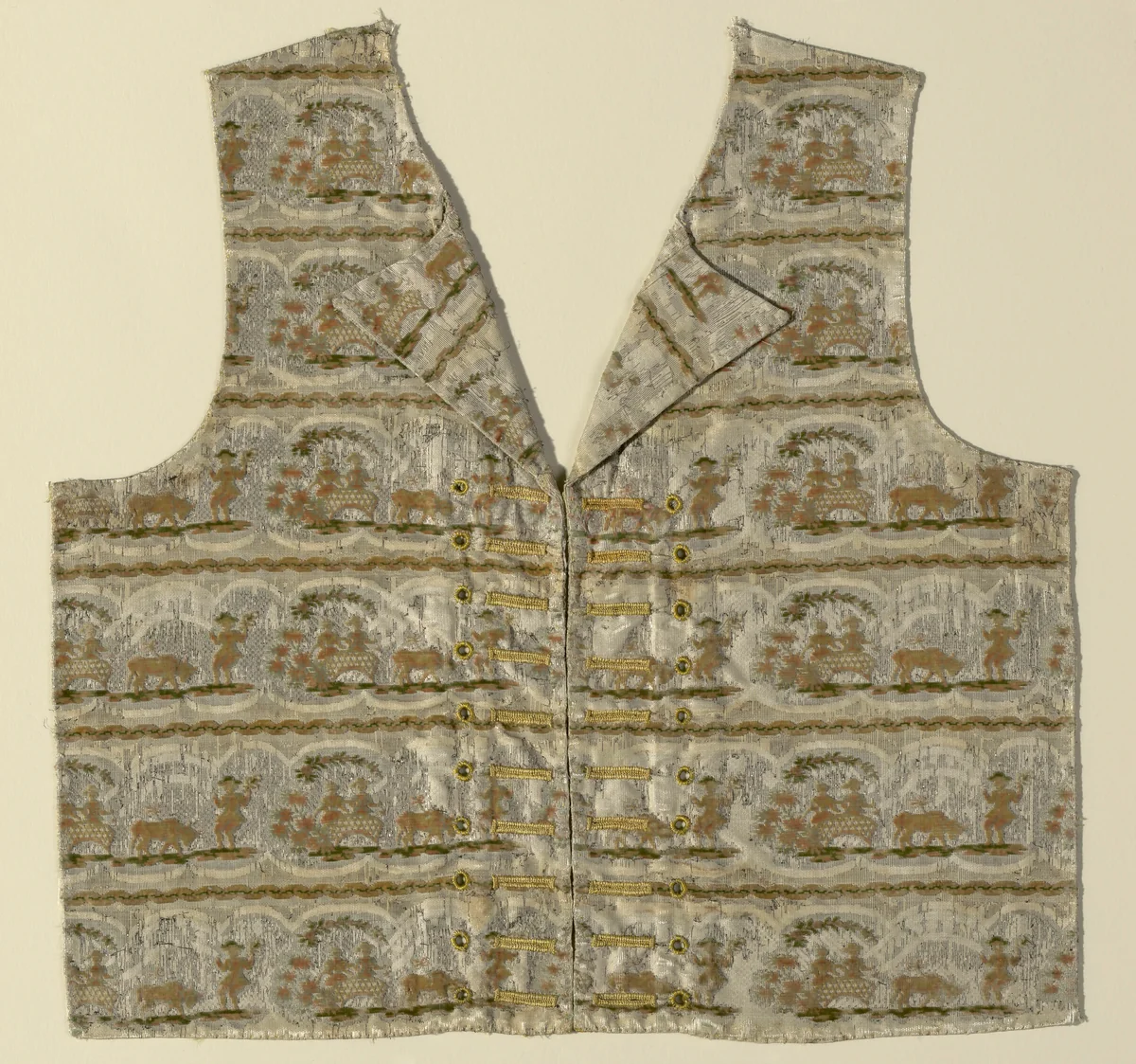 Portion of a Waistcoat (Front) by France, Lyon, textile, 1775-1800