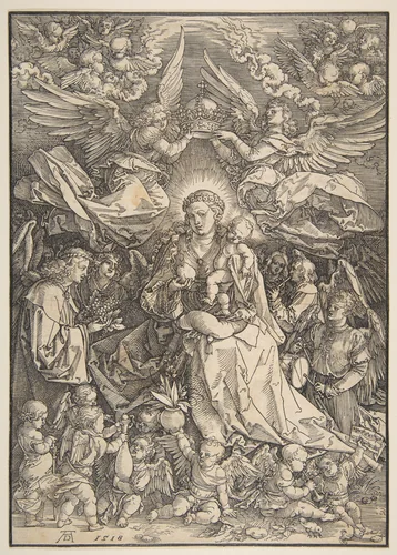The Virgin Surrounded by Many Angels by Albrecht Dürer, print, 1518