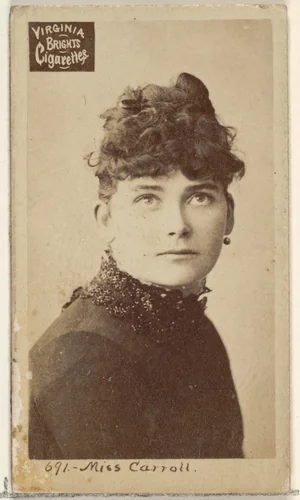 Card 691, Miss Carroll, from the Actors and Actresses series (N45, Type 2) for Virginia Brights Cigarettes by Allen & Ginter, photograph, 1885-1891