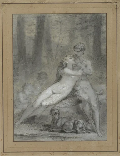 Venus and Adonis by Pierre Prud'hon, drawing, 1808