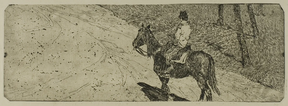 Cavalry Soldier by Giovanni Fattori, print, 1845-1908