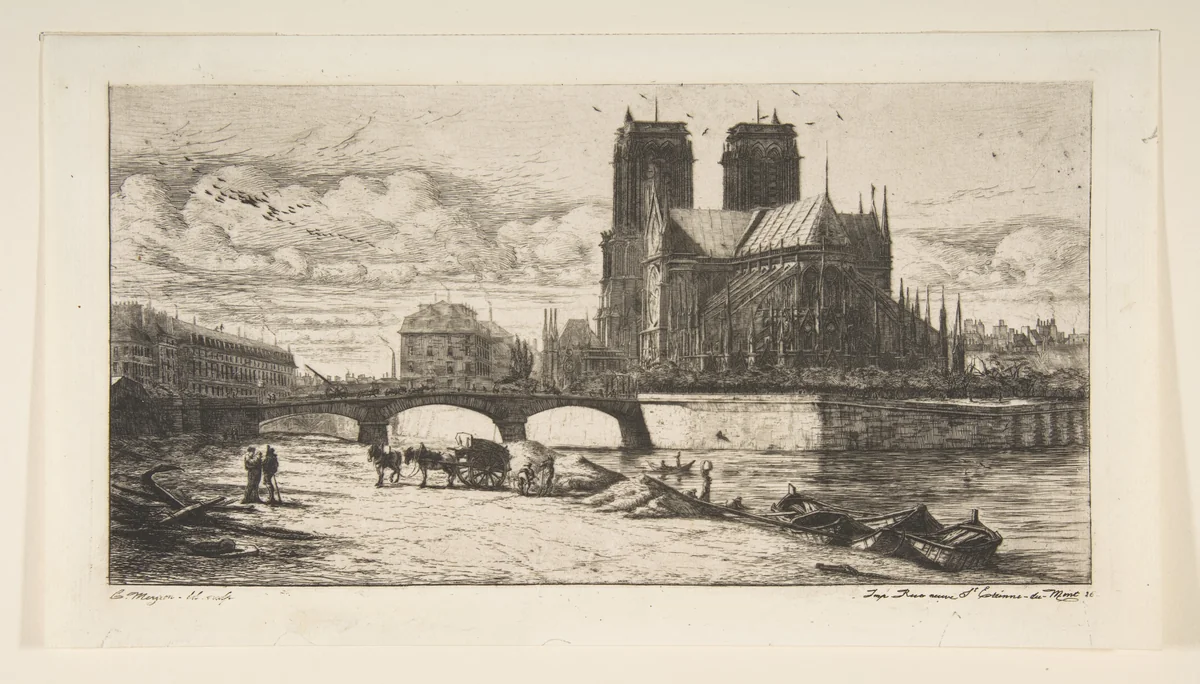The Apse of Notre-Dame, Paris by Charles Meryon, print, 1854