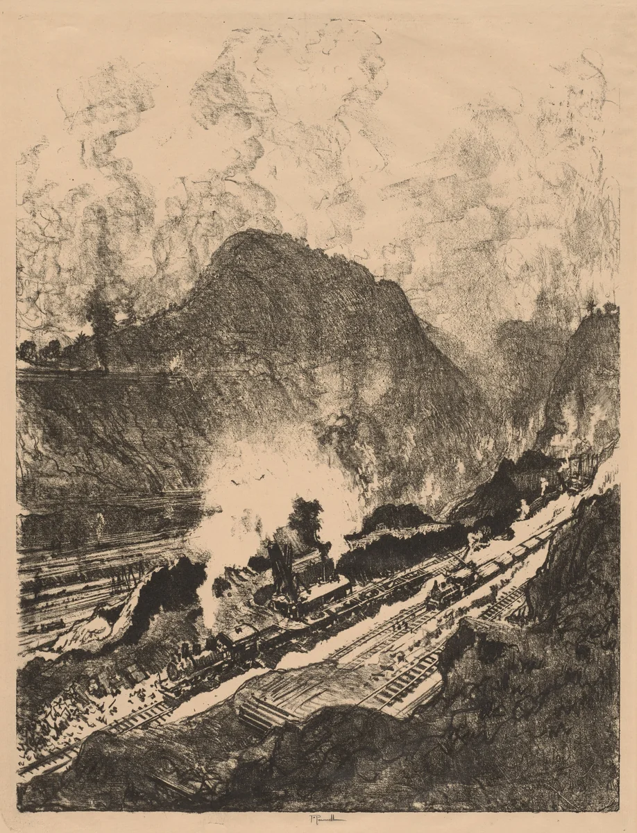The Cut from Culebra, Panama by Joseph Pennell, print, 1912