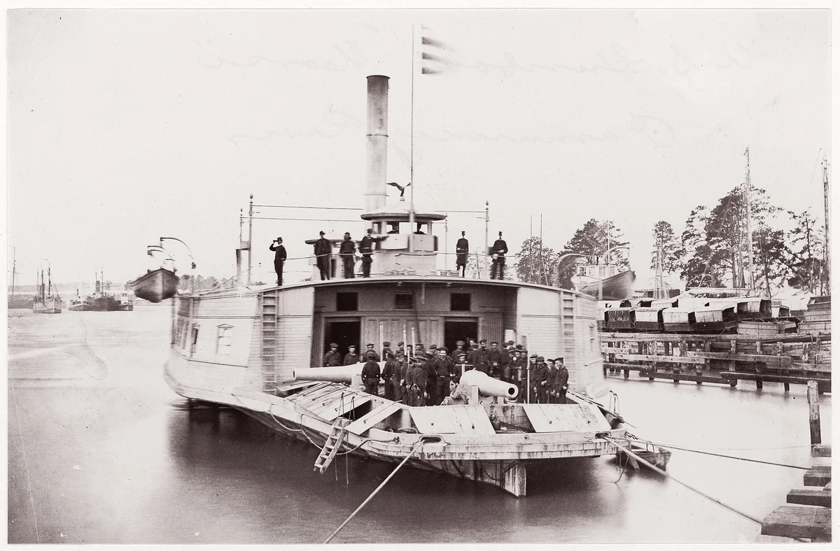 U.S. Gunboat "Commodore Perry" on Pamunkey River by Timothy O'Sullivan, photograph, 1861-1865
