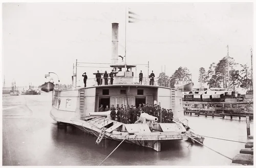 U.S. Gunboat "Commodore Perry" on Pamunkey River by Timothy O'Sullivan, photograph, 1861-1865