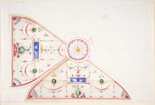 Design for a Painted Ceiling by anonymous, drawing, 1825-1875