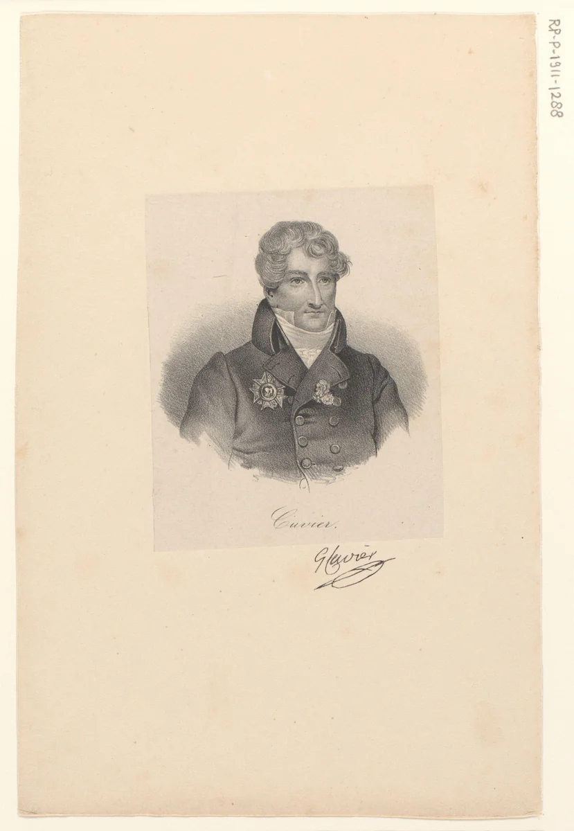 Portret van Georges Cuvier by anonymous, print, 1818-1842