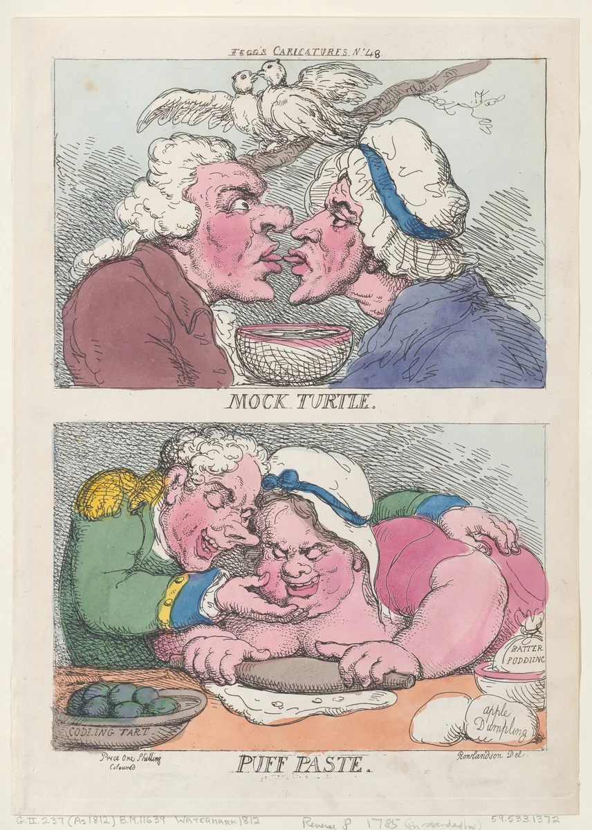 Mock Turtle; Puff Paste by Thomas Rowlandson, print, 1812