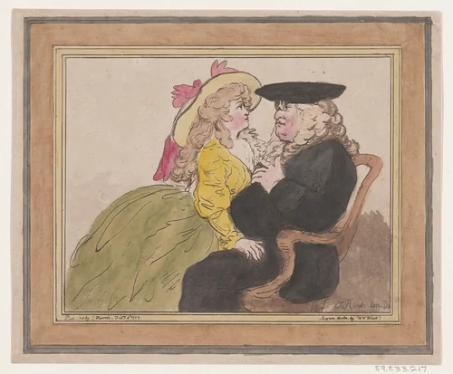 Lady on a Lawyer's Knee—Romance by William Henry Wood, print, 1787
