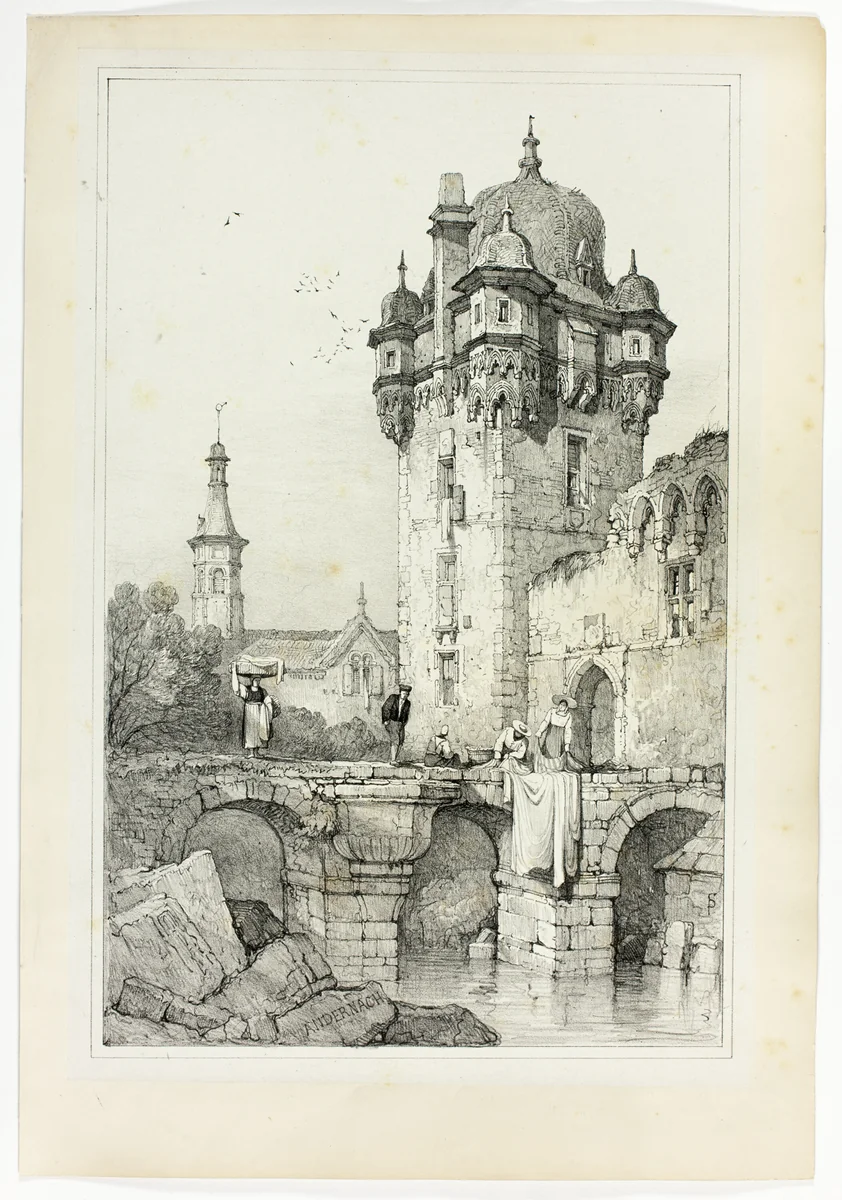 Andernach, from Facsimiles of Sketches made in Flanders and Germany by Samuel Prout, print, 1833