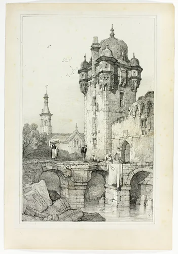 Andernach, from Facsimiles of Sketches made in Flanders and Germany by Samuel Prout, print, 1833