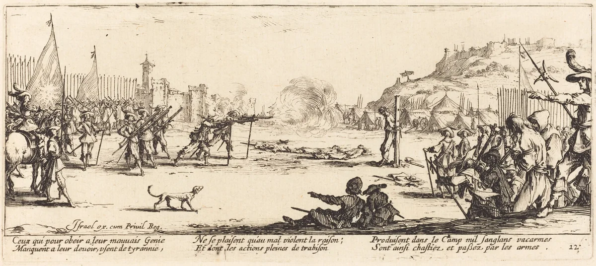 The Firing Squad by Jacques Callot, print, 1633
