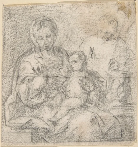 Holy Family by Pedro Duque Cornejo, drawing, 1695-1755