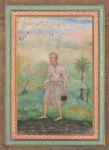 Jain Ascetic Walking Along a Riverbank by Basavana, painting, 1595-1605