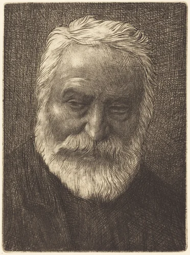Victor Hugo, 2nd plate by Alphonse Legros, print, 1837-1911