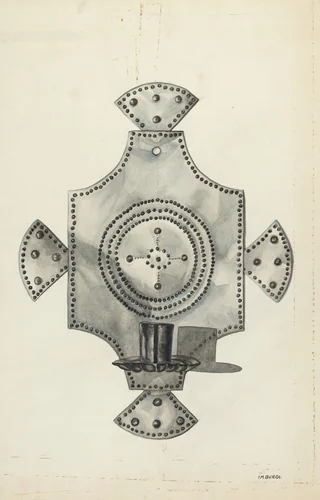 Cut Tin Candle Holder by Irene M. Burge, index of american design, 1936