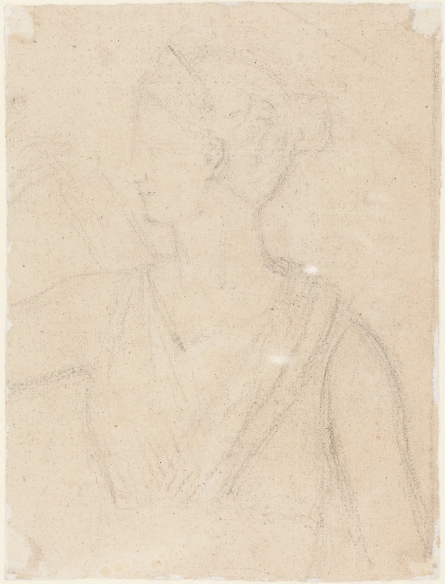 Study of the Statue of Diana in the Vatican [verso] by Benjamin Robert Haydon, drawing, 1786-1846