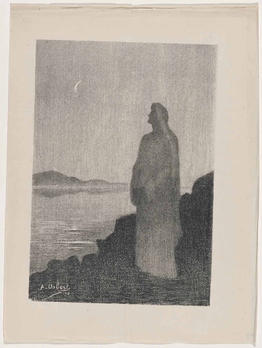 Rêverie dans la nuit (Evening Reverie) by Alphonse Osbert, print, 1895