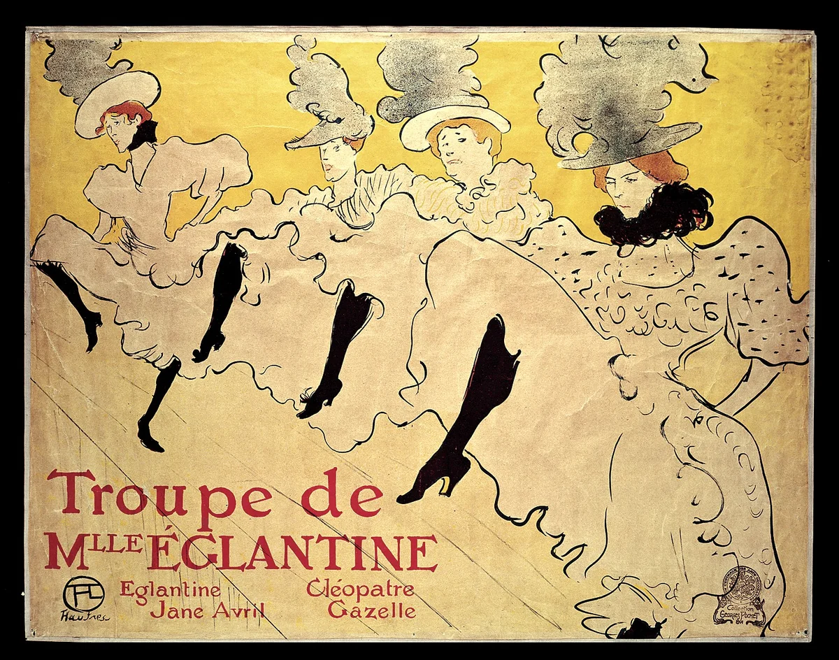 La Troupe de Mademoiselle Eglantine by Henri de Toulouse-Lautrec, print, 1895