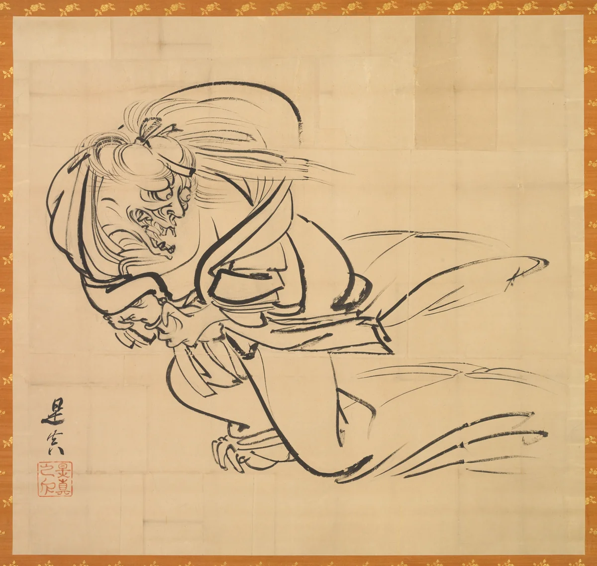 Sketch of Ibaraki-dōji by Shibata Zeshin (柴田是真), painting, 1830-1850