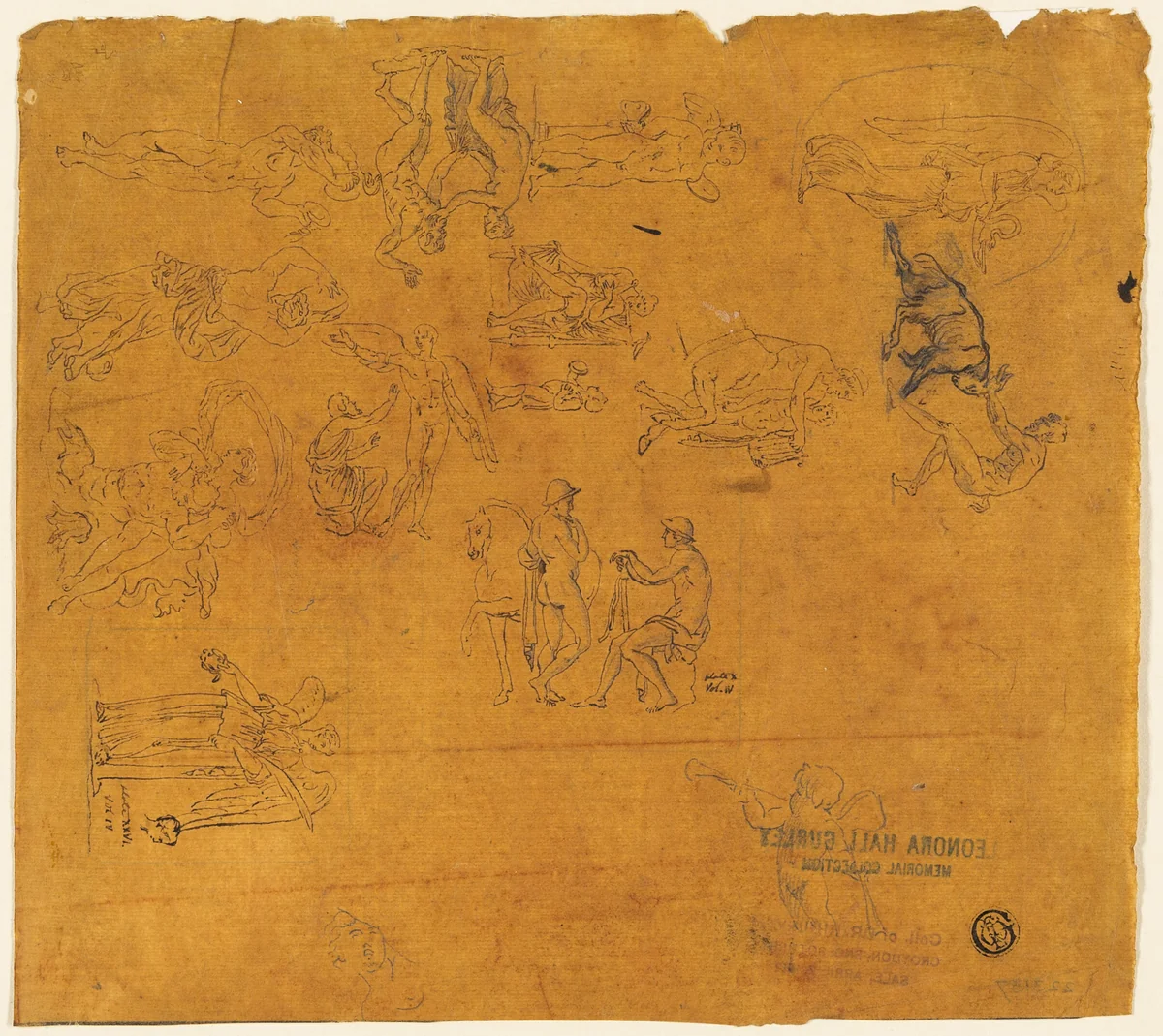 Sheet of Sketches of Mythological Subjects by Thomas Stothard
George Cumberland, drawing, 1700-1799