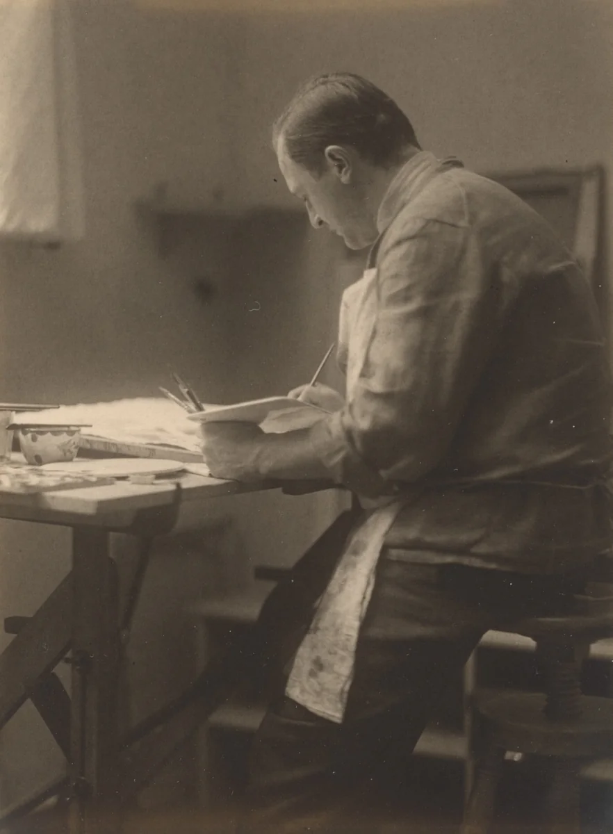 Untitled (George Grosz in His Berlin Studio) by Ewald Hoinkis, photograph, 1928