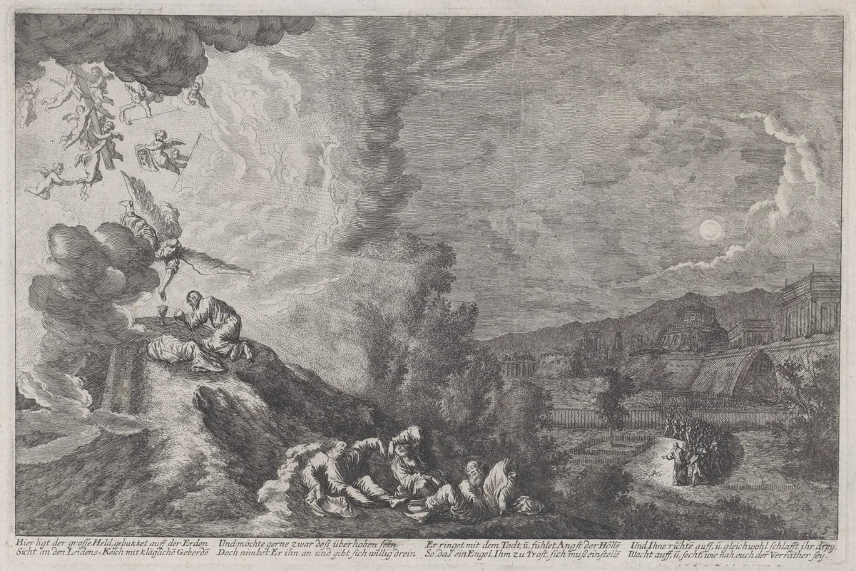 The Agony in the Garden, from 'Iconographia' by Melchior Küsel, print, 1670