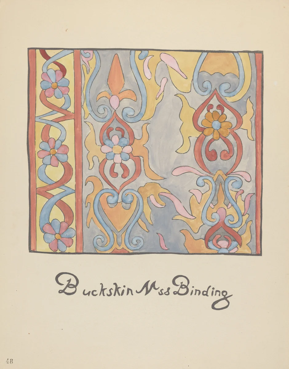 Plate 48: Buckskin Design: From Portfolio "Spanish Colonial Designs of New Mexico" by American 20th Century, index of american design, 1935-1942