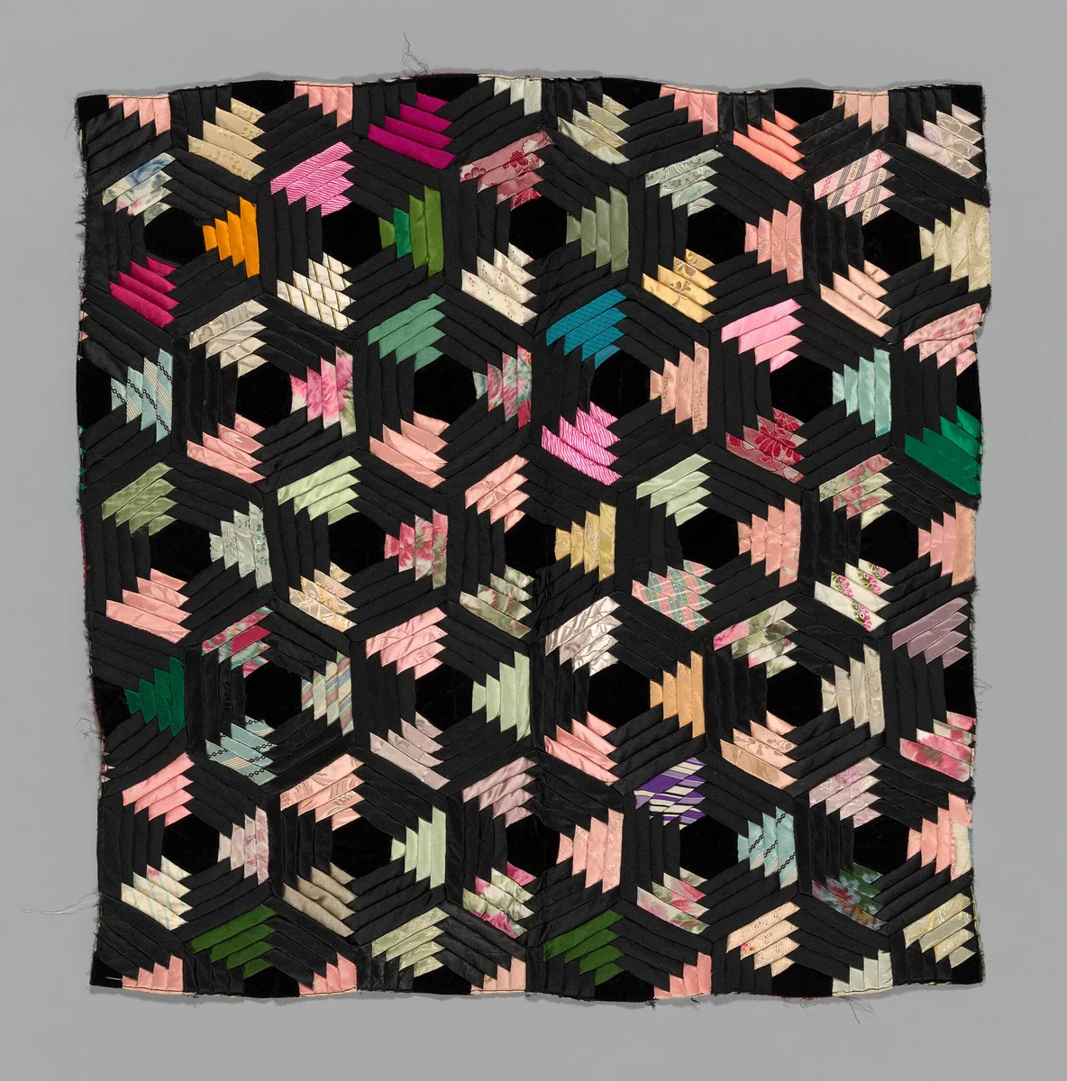 Fragment (from a Bedcover) by United States, textile, 1875-1889