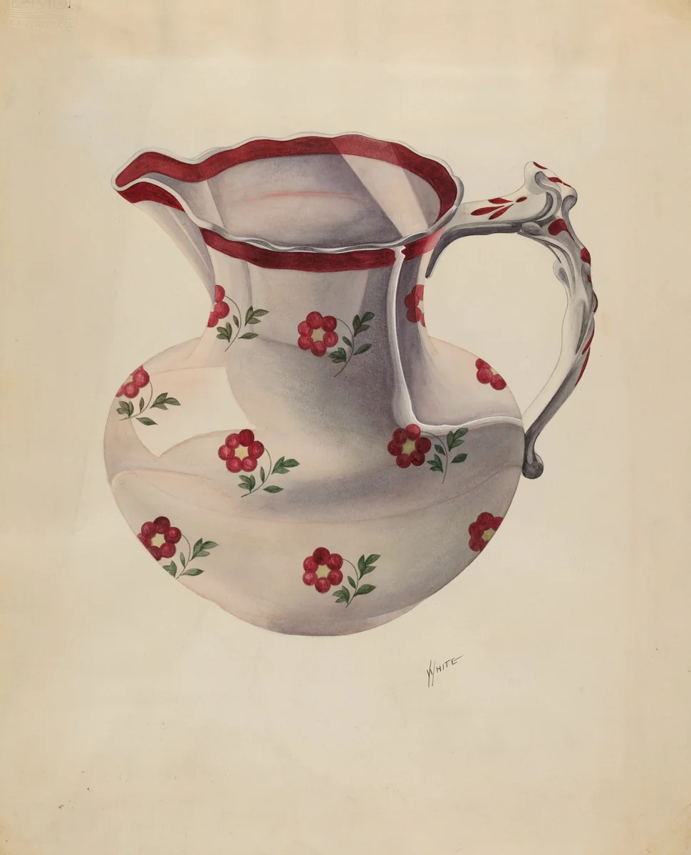 Pitcher by Edward White, index of american design, 1936