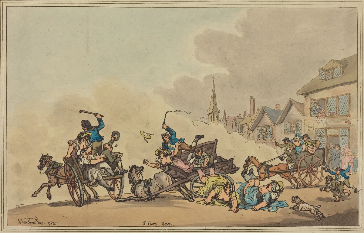 A Cart Race by Thomas Rowlandson, print, 1788