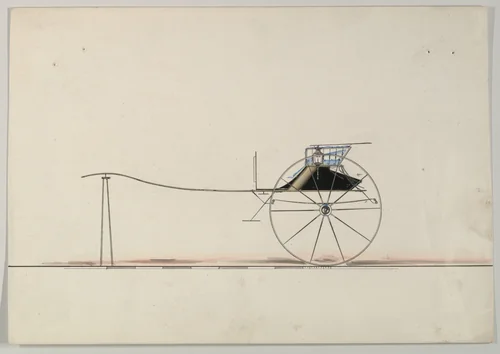 Gig (unnumbered) by Brewster & Co., drawing, 1850-1874